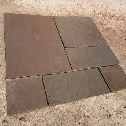 Autumn Brown Indian Sandstone Paving - High quality patio - Calibrated - UK nationwide next day delivery - garden supplies